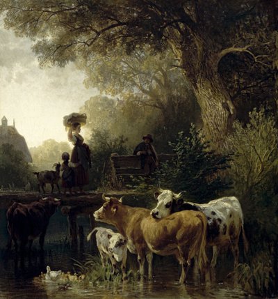 lavadeira no riacho de Friedrich Voltz