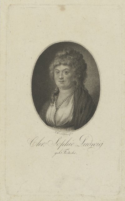 Retrato do autor Christiane Sophie Ludwig, née Fritsche 1764-1815, c. 1810 de Friedrich Wilhelm Nettling