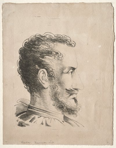 Cabeça de perfil. de Friedrich Wilhelm Reuter