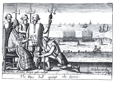 Bula do Papa contra a Rainha em 1570 (gravura) de Friedrich van Hulsen