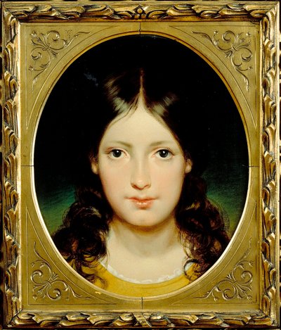 ""Garota"" (Moça) Pintura de Friedrich Ritter von Amerling (1803-1887) cerca de 1838 - Óleo sobre tela Dim 39,5x32,5 cm Galeria Moravska, Brno de Friedrich von Amerling