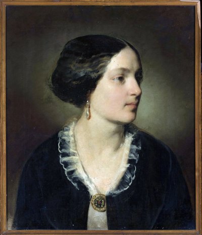 Retrato da Condessa Katarzyna Potocka (1825-1907), nee Branicka - Friedrich Ritter von Amerling (1803-1887). Óleo sobre tela de Friedrich von Amerling