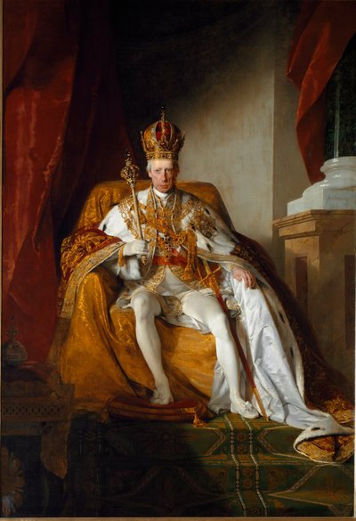 Retrato do Imperador Francisco II da Áustria vestindo as vestes imperiais de Friedrich von Amerling