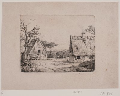Paisagem com duas casas de fazenda de Frits Grove