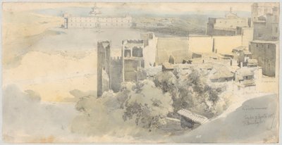 Toledo com vista para o Alcazar de Fritz (Friedrich) Bamberger