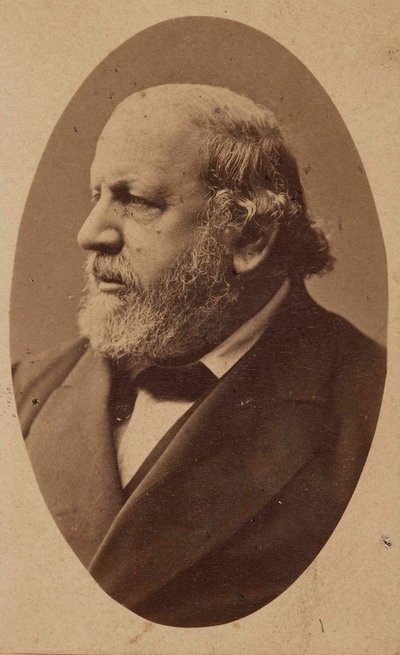 Retrato do compositor Ferdinand von Hiller 1811-1885, c. 1880. de Fritz Luckhardt
