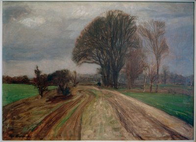 Estrada rural com ciclista de Fritz Mackensen