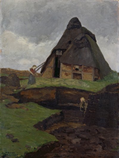 Mire Cottage com Criança de Fritz Overbeck