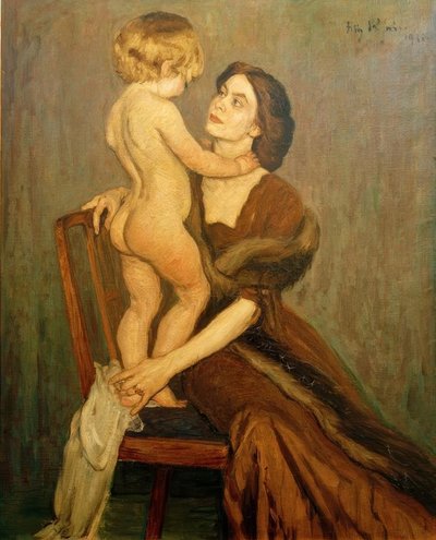 Senhora com criança de Fritz Rhein