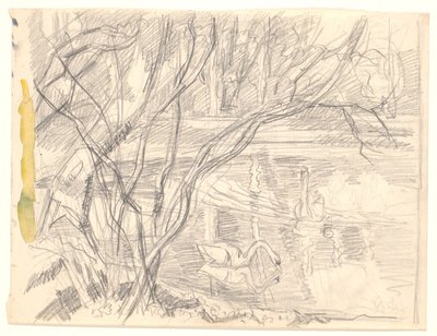 Um lago com quatro cisnes de Fritz Syberg