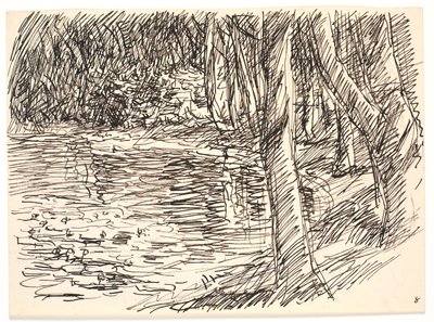 Um lago da floresta de Fritz Syberg