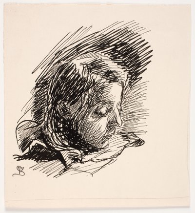Cabeça da filha do artista Clara (Nolle) de Fritz Syberg