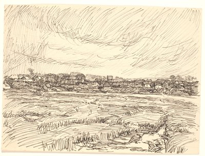 paisagem com vila de Fritz Syberg