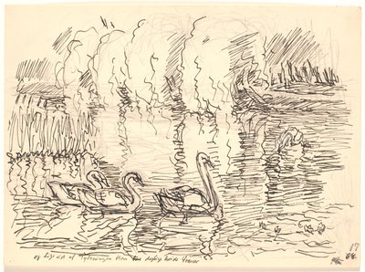 E do engrossamento vieram três adoráveis ​​cisnes brancos de Fritz Syberg