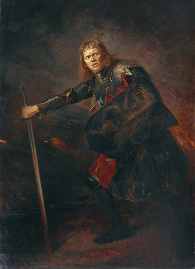 O ator Alois Wohlmuth como Ricardo III. de Fritz von Uhde