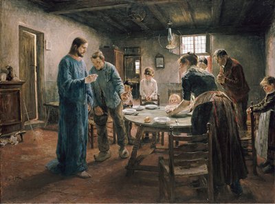 Oração antes da refeição de Fritz von Uhde