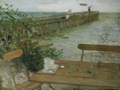 Pontão de desembarque no lago Starnberg. Por volta de 1896 de Fritz von Uhde