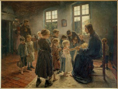Deixe as crianças virem para mim de Fritz von Uhde