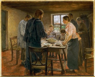 Cristo em casa de um agricultor - Le Christ chez les paysans ... de Fritz von Uhde