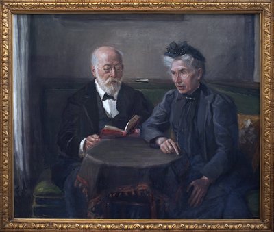 O Senador Gustav Hertz e a sua mulher. Pintura de Fritz von Uhde (1848-1911), óleo sobre tela de Fritz von Uhde