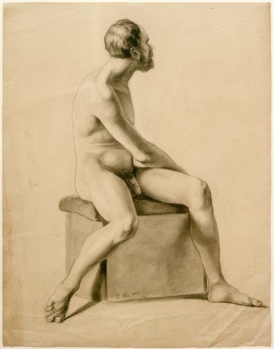 Sentado nu masculino de Fritz von Uhde