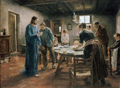 A oração da hora da refeição de Fritz von Uhde