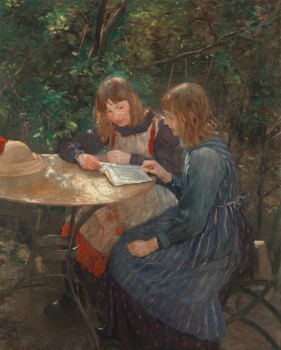 Duas meninas no jardim de Fritz von Uhde