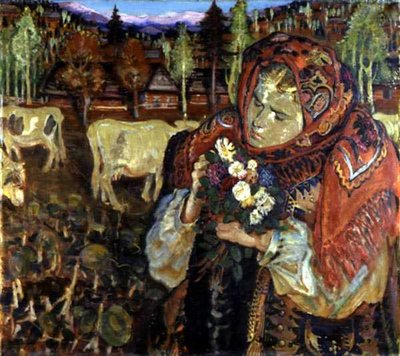 Menina com Flores de Fryderyck Pautsch