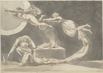 Cena de conjuração com uma bruxa no altar, 1779. de Füssli