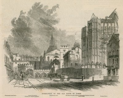 Demolição da antiga Câmara dos Lordes de G.F. Sargent