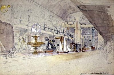 Interior da Regent Street Polytechnic, c.1847 (aquarela sobre papel) de G.F. Sargent
