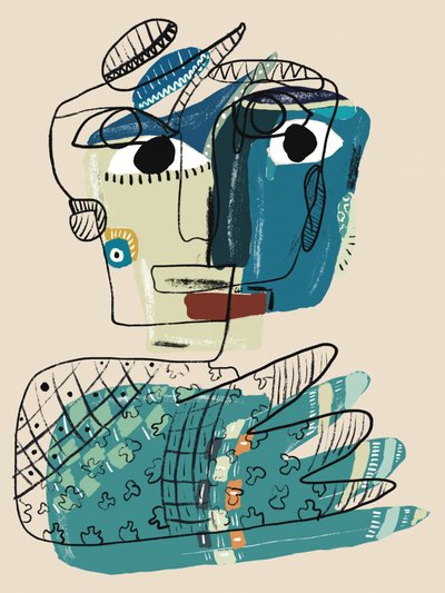 Reflexão de um rosto abstrato de GIovanna Gil Alves
