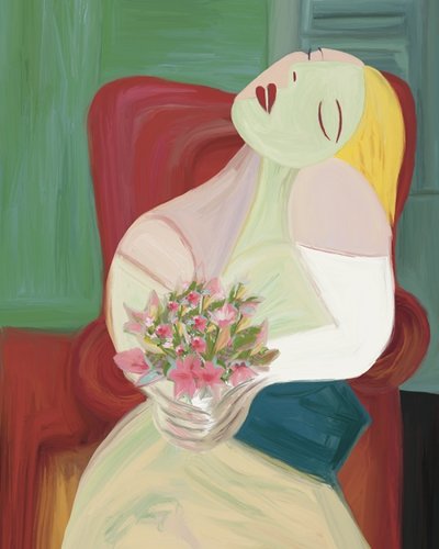Mulher abstrata com flores de GIovanna Gil Alves