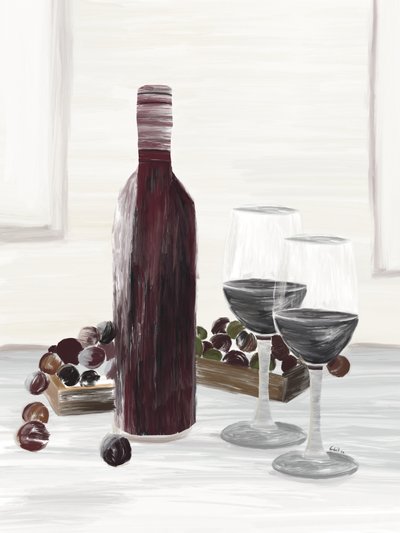 Natureza morta clássica com vinho de GIovanna Gil Alves