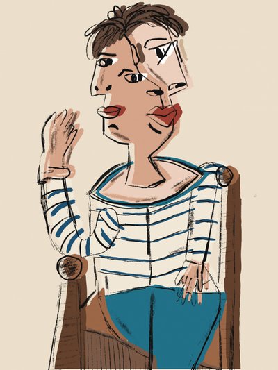 Retrato cubista moderno de GIovanna Gil Alves