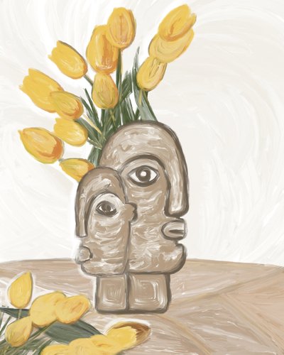 Mãe e Filho: Tulipas de GIovanna Gil Alves