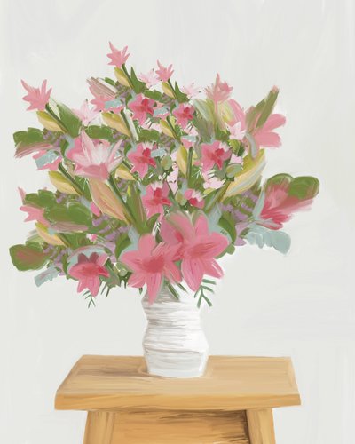Flores cor-de-rosa com um toque pictórico de GIovanna Gil Alves
