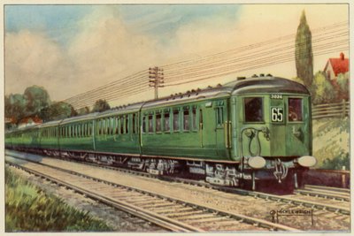 The Southern Railway, Electric Express from London Bridge to Eastbourne (cor litho) de G.P. Micklewright