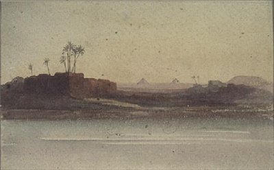 Primeira vista das pirâmides do Nilo, perto do Cairo de G.S. Cautley