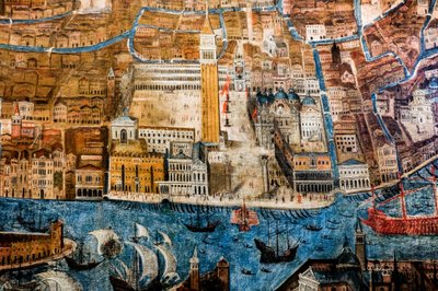 Vista aérea da cidade de Veneza de G. Barzenti