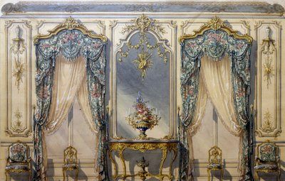 Design de decoração estilo Rococo para sala de estar de G. Felix Lenoir