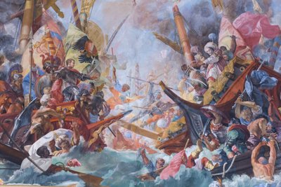 Batalha de Lepanto (fresco) de G. & Gherardi F. (1643 1704) Coli