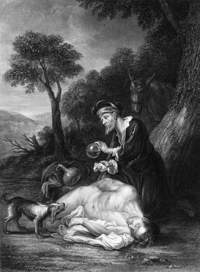 Ele ligou as feridas, derramando óleo e vinho, na década de 1830. de G. H. Adcock