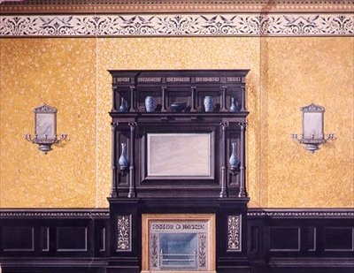 Design para a sala de estar da frente, No.1 Grosvenor Crescent, Londres, c.1850 de G. Hutchinson