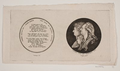 Medalhão com retratos de Luís XVI, sua rainha e filho de G. N. Angelo