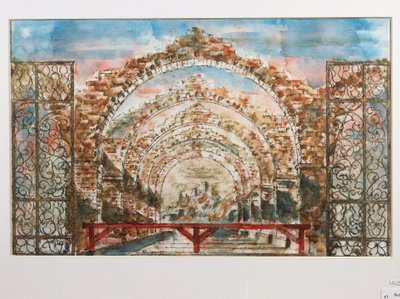 Desenho do conjunto para o ballet 