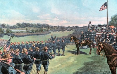 Presidente McKinley Revendo os Voluntários dos Estados Unidos no Acampamento Alger de G. W. Peters