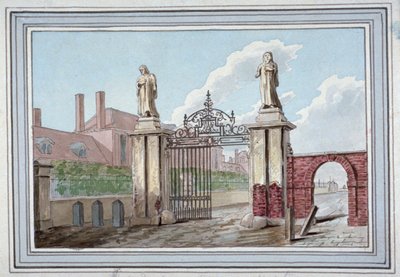 Entrada para Almshouses dos Armarinhos em Pitfield Street, Shoreditch, Londres, c1830 de G Yates