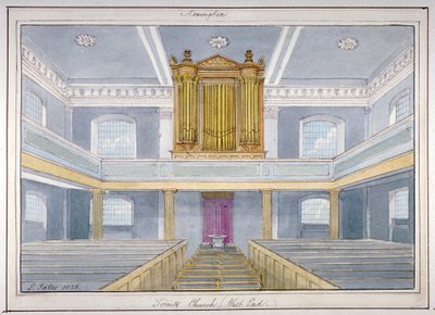 Interior da Igreja da Santíssima Trindade, Newington, Southwark, Londres, 1826 de G Yates