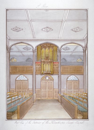 A capela na Philanthropic Society Institution em London Road, Southwark, Londres, 1825 de G Yates